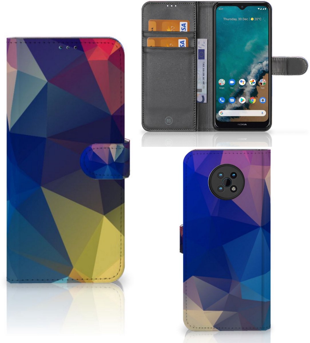 Book Case voor Nokia G50 Book Case Polygon Dark