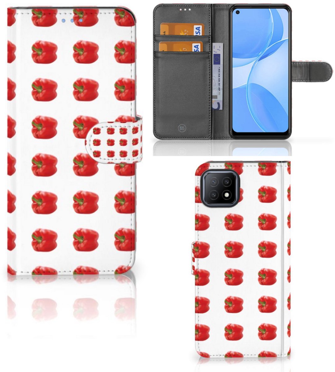 OPPO A73 5G Book Cover Paprika Red