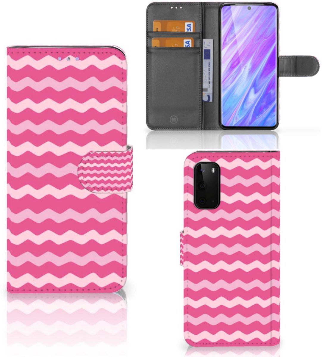 Samsung Galaxy S20 Telefoon Hoesje Waves Pink