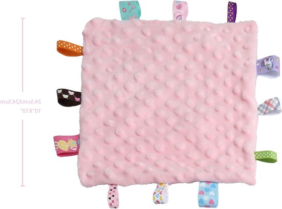 Store_9 - Knuffeldeken - Sensorische Troostdeken - Zacht en Veilig - Roze - Knuffeldoekje - Perfect voor Baby's - Comfortabel en Stevig van Merkloos — afbeelding 2