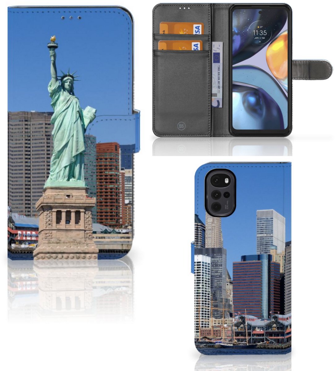 Motorola Moto G22 Flip Cover Vrijheidsbeeld