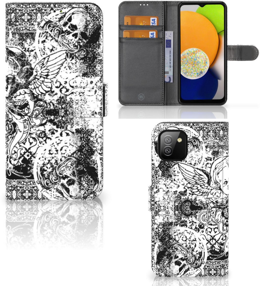 Telefoonhoesje met Naam Samsung Galaxy A03 Skulls Angel