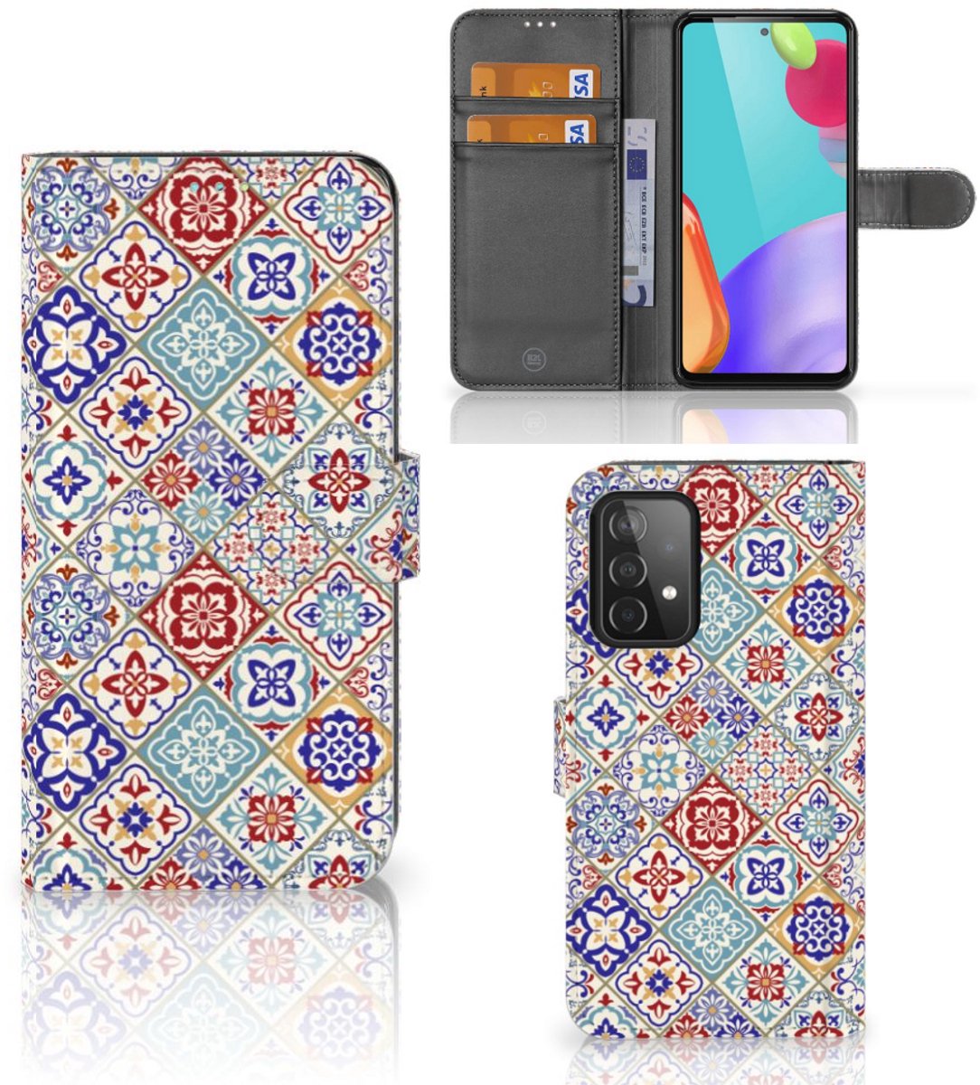 Samsung Galaxy A52 Bookcase Tiles Color