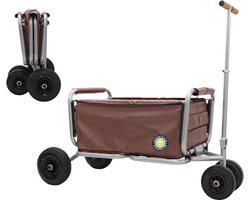 Beachtrekker Life Bolderkar, opvouwbaar, met parkeerrem, inklapbare handwagen, (luchtbanden, Bruin)