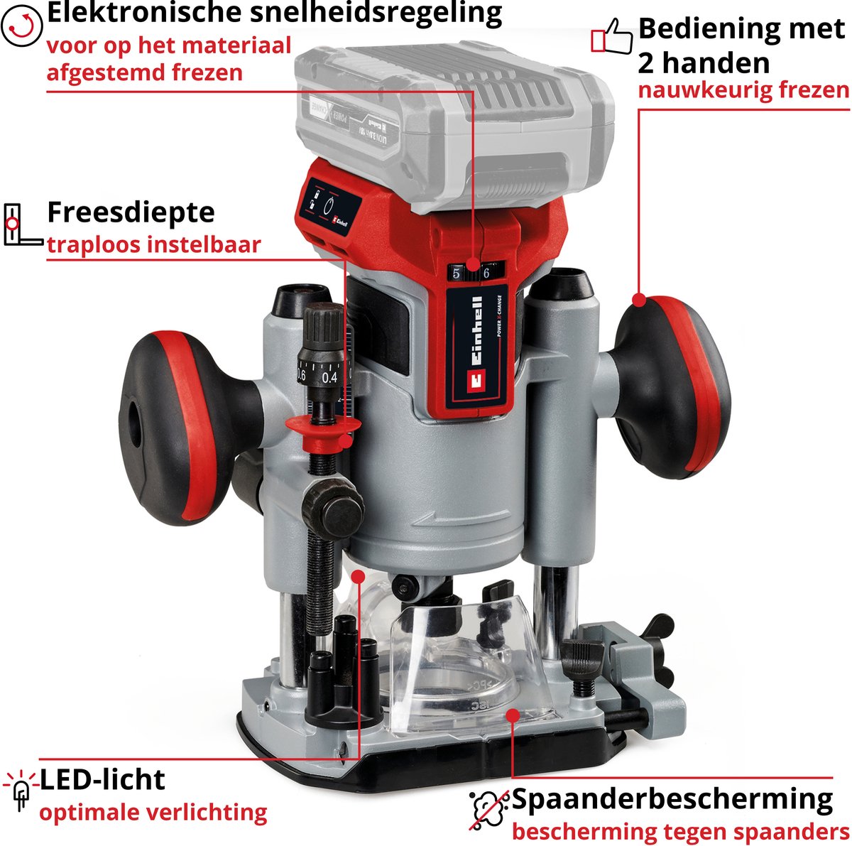 EINHELL Accu boven-/kantenfreesTP-RO 18 Set Li BL bovenfrees thumbnail 3