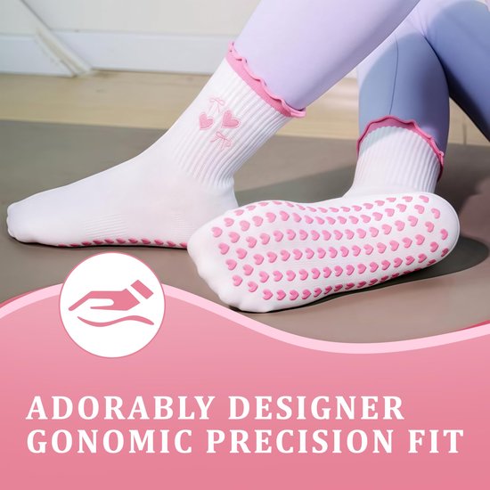 Kotkiddy Pilates Grip Socks - 4 Paar Antislip Kousen voor Yoga en Barre - Multicolour — afbeelding 5
