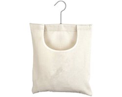 Wasmand met haak, canvas wasmand met haak, 32 x 27 cm, wasmand met haak, 360 graden draaibare opbergtas, Geschikt voor speelgoed, sokken en kleine spullen.