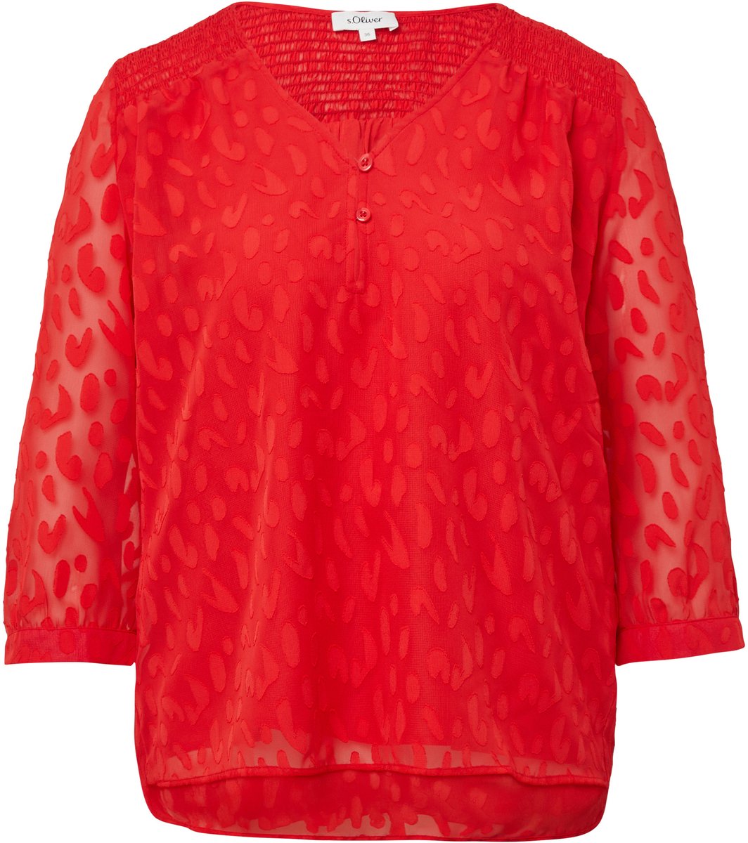 Blouse van gestructureerd chiffon met een relaxed fit