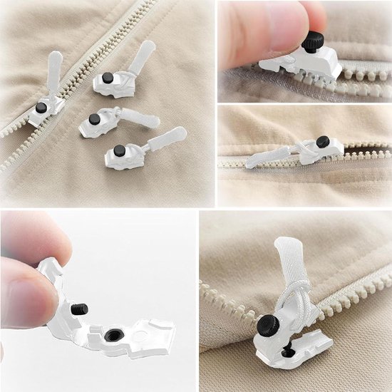 Ritssluiting reparatieset - Rits vervanger fixkit - Kleding repareren - Onzichtbaar ontwerp - 3 maten - Wit — afbeelding 5