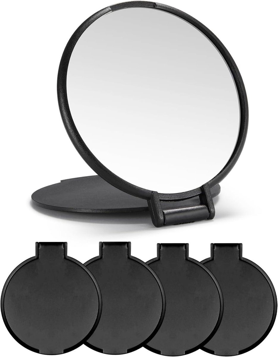 Compacte spiegel - Make-up spiegel - Snelle controle - 2-weg ontwerp - 7 cm - Zwart