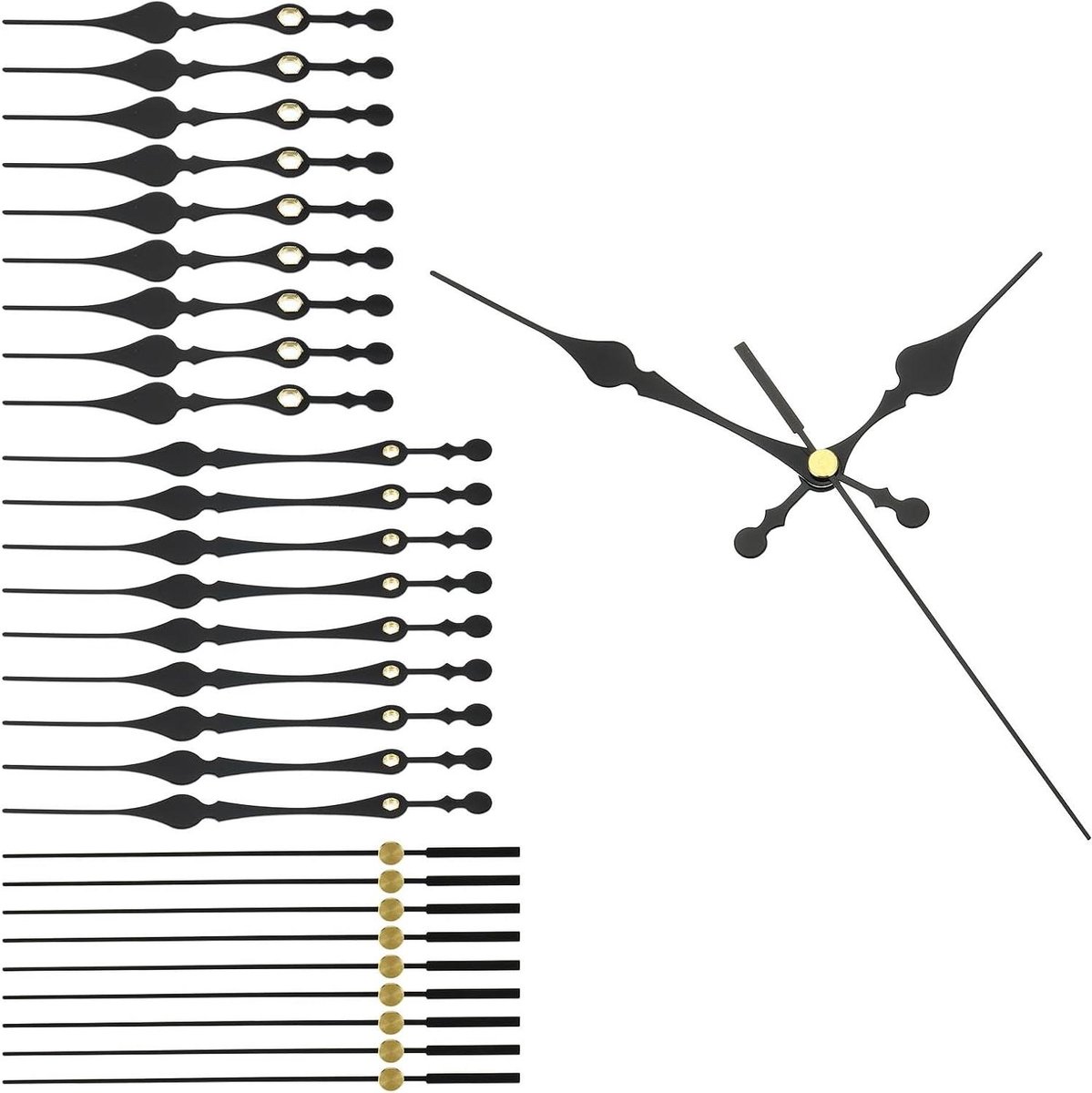 Klok Handen Kit - Klokonderdelen Vervanging - Wandklok Reparatie - Aluminium Materiaal - 4.06 inches - Zwart