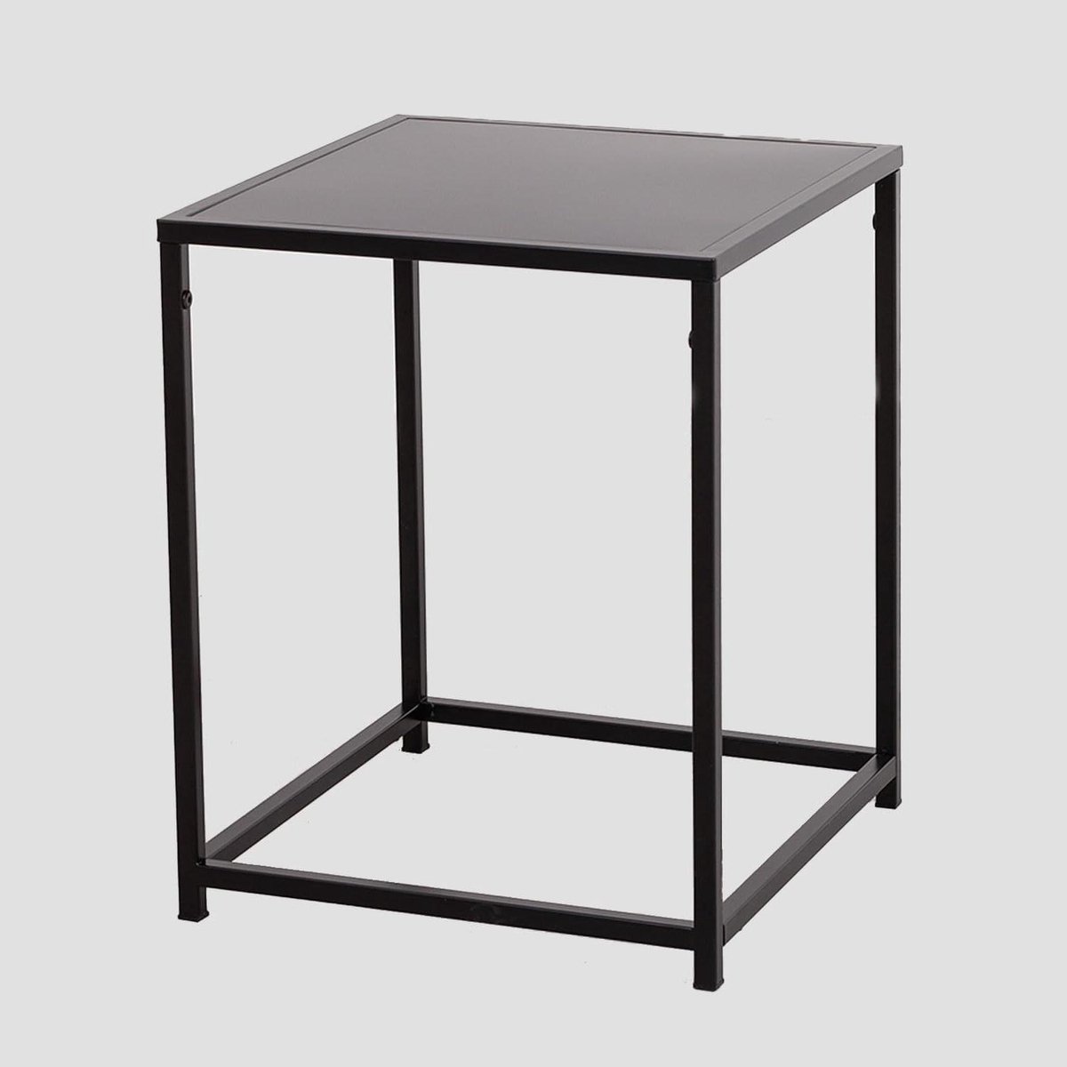Vierkante bijzettafel - Kleine salontafel - Decoratief element - Industriële stijl - 40x40x46 cm - Zwart