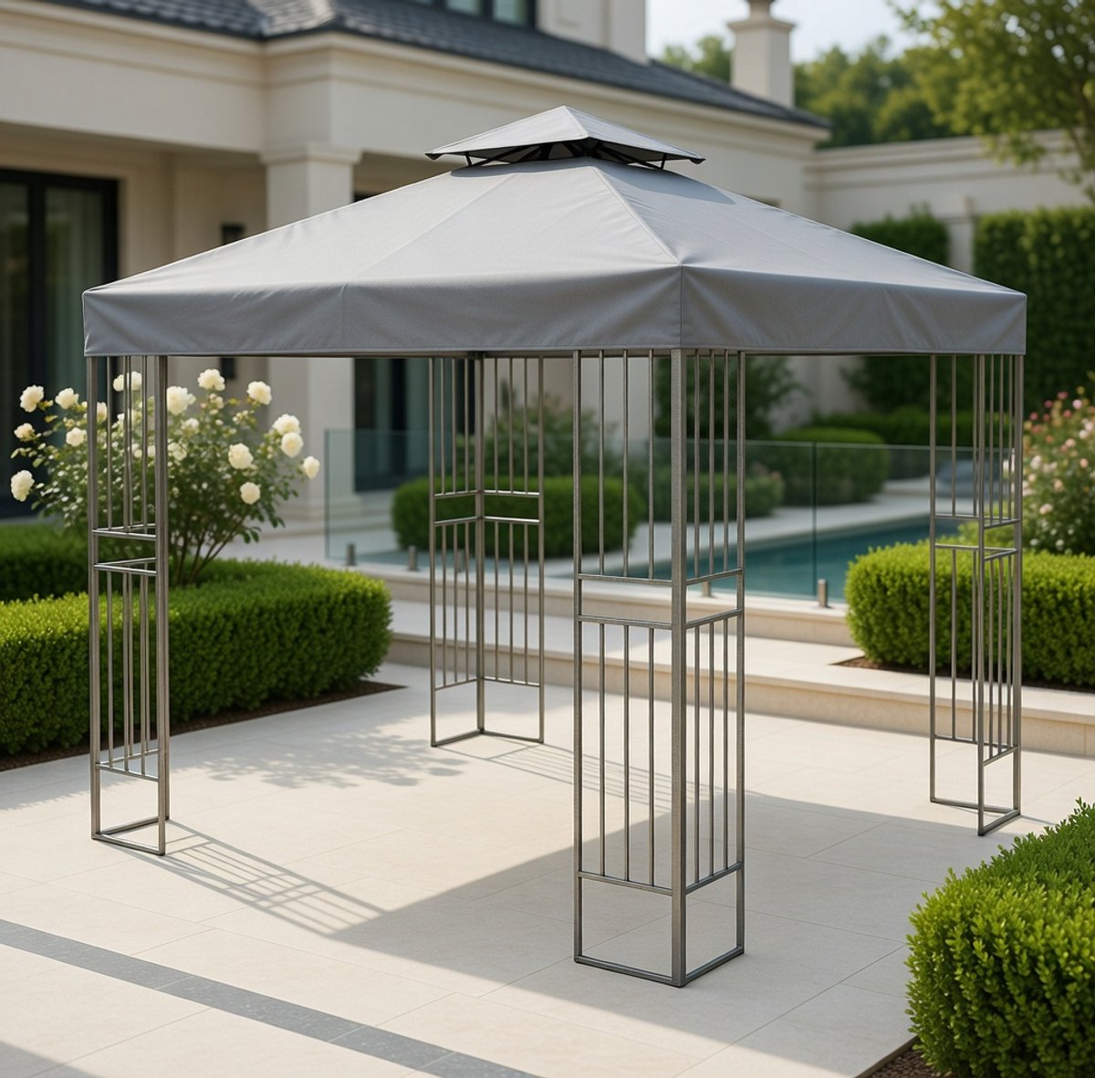 Stoelhoezen Set van 4 Universeel Stretch – Grijs – Medahomestore