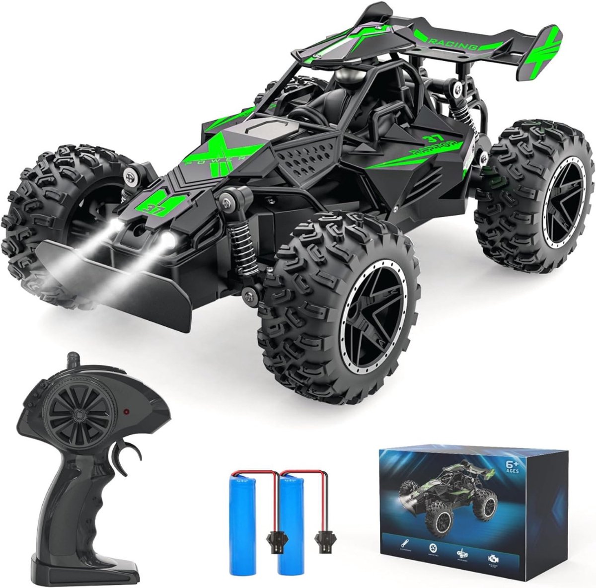 REN® RC Auto Offroad - RC Auto - Groen - 26cm x 17cm x 12cm
