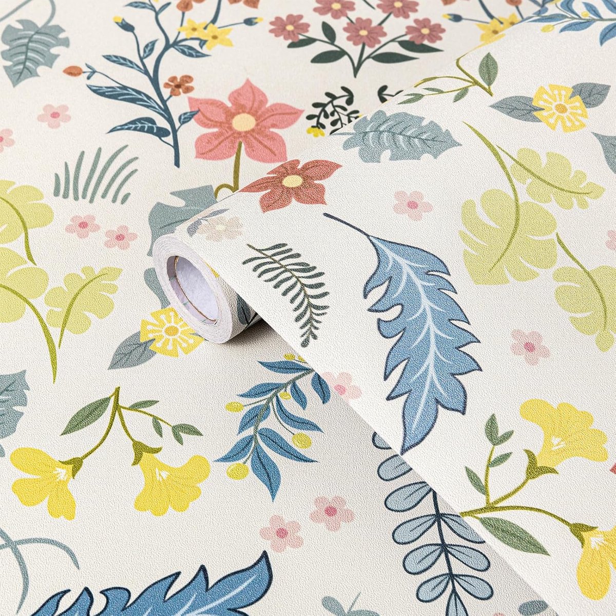 CE Serie - Zelfklevend Behang - Vintage Bloemen - Waterdicht - Mat Wit