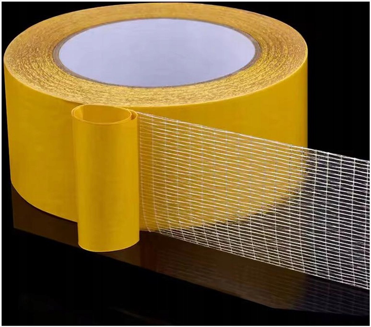 Dalpo - Versterkte Dubbelzijdige Tape - 48mm - 50m - Hotmelt Lijm - Polyestervezel