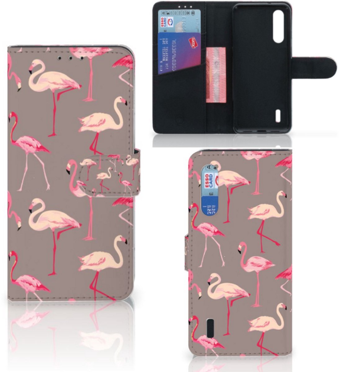 Xiaomi Mi 9 Lite Telefoonhoesje met Pasjes Flamingo