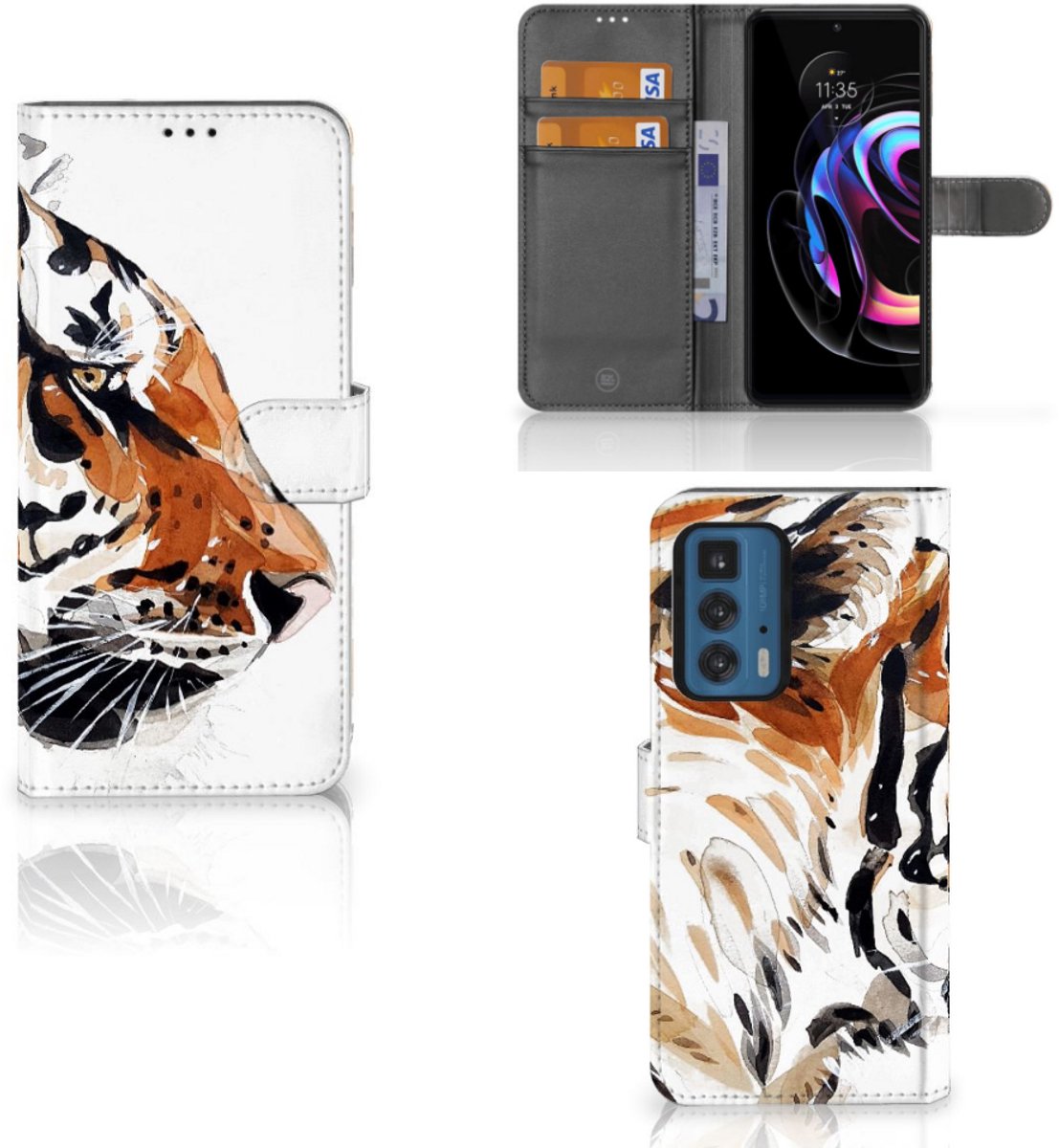 Hoesje Motorola Edge 20 Pro Watercolor Tiger