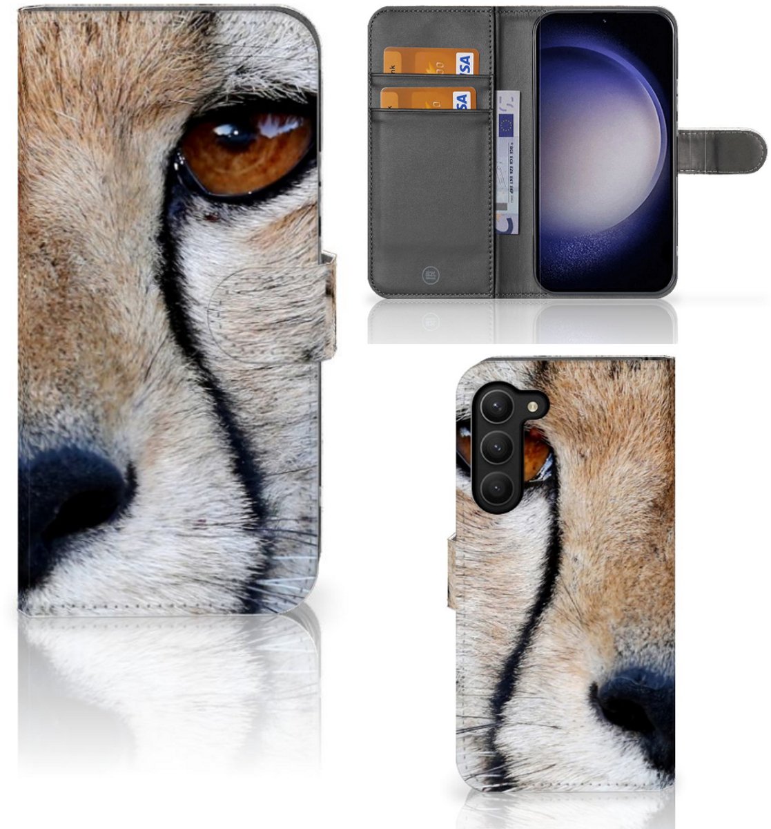 Samsung Galaxy S23 Plus Telefoonhoesje met Pasjes Cheetah