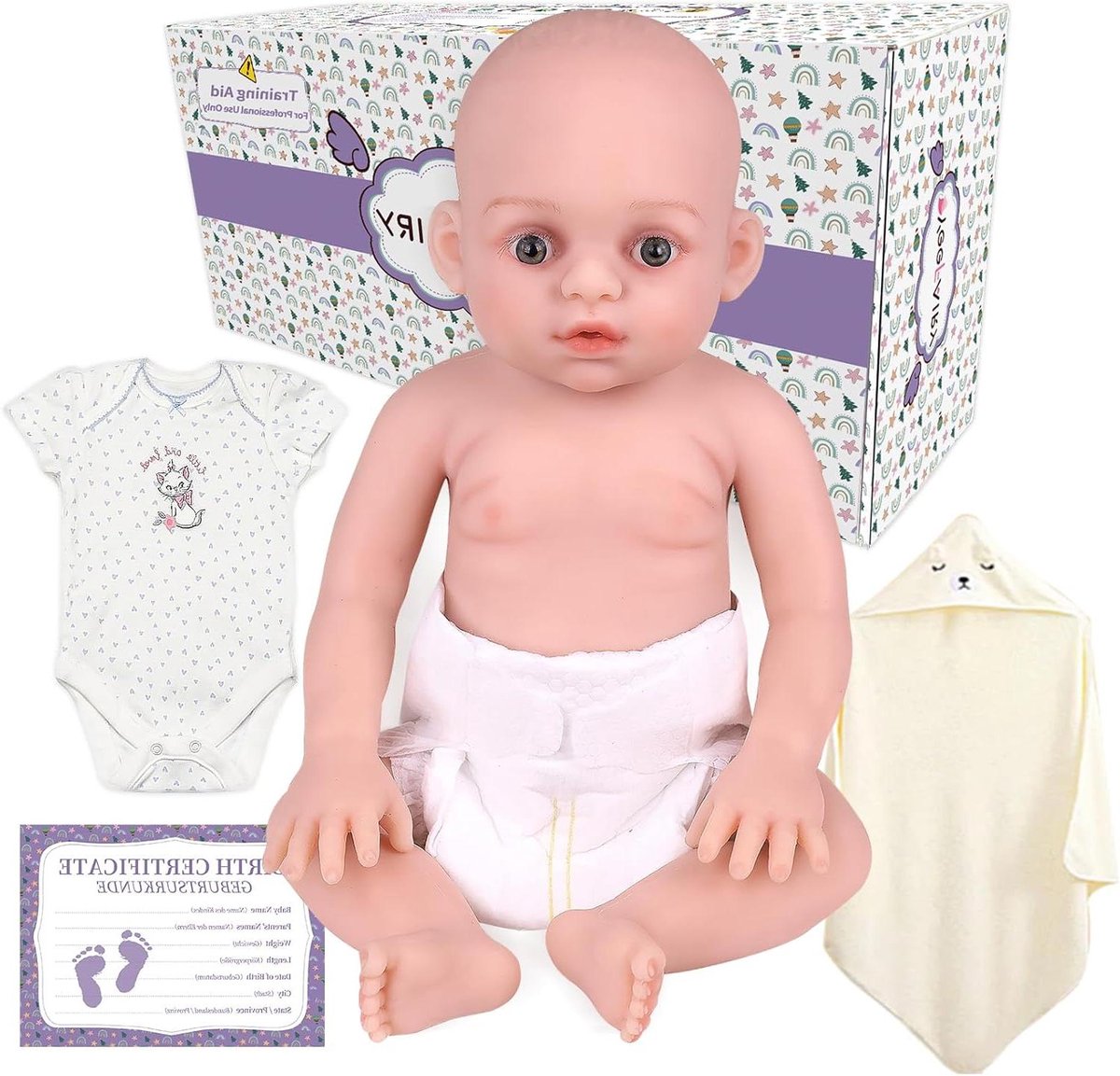 Realistische Baby Pop - Levensgrote Pop - Therapeutische Companionship - 100% Platinum Silicone - 44cm - Licht