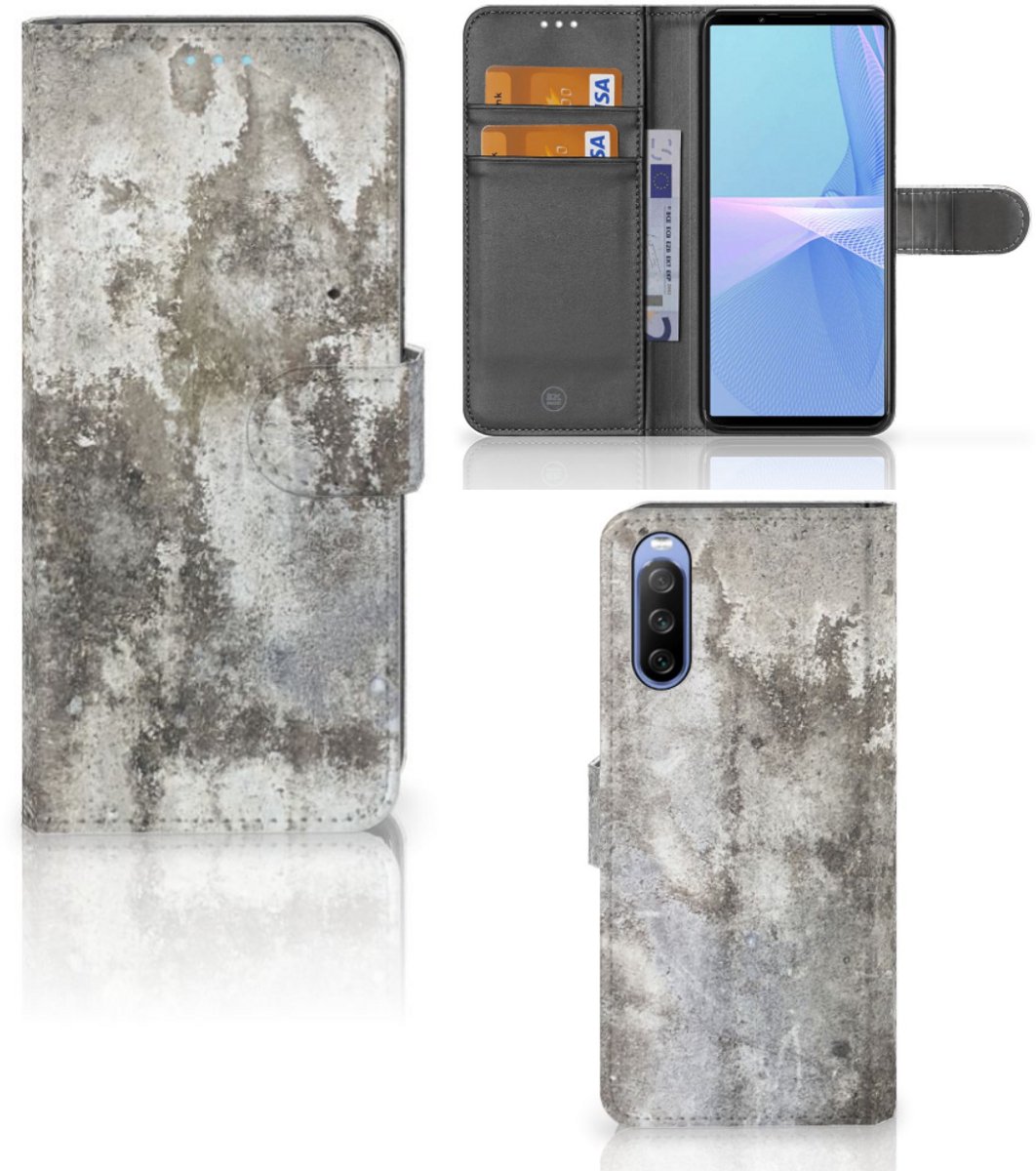 Sony Xperia 10 III Bookcase Beton Print