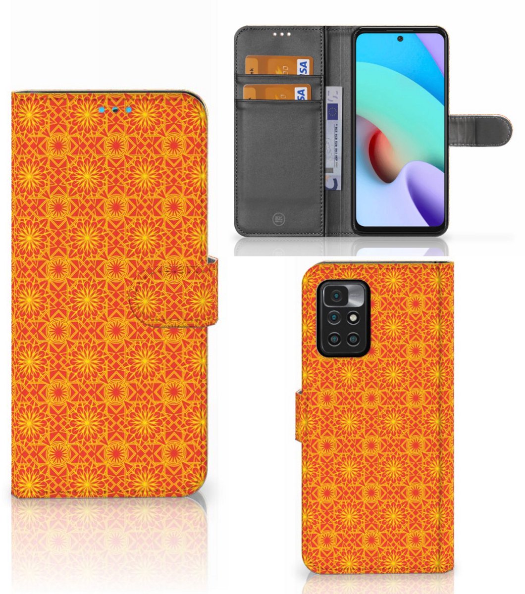 Xiaomi Redmi 10 Telefoon Hoesje Batik Oranje