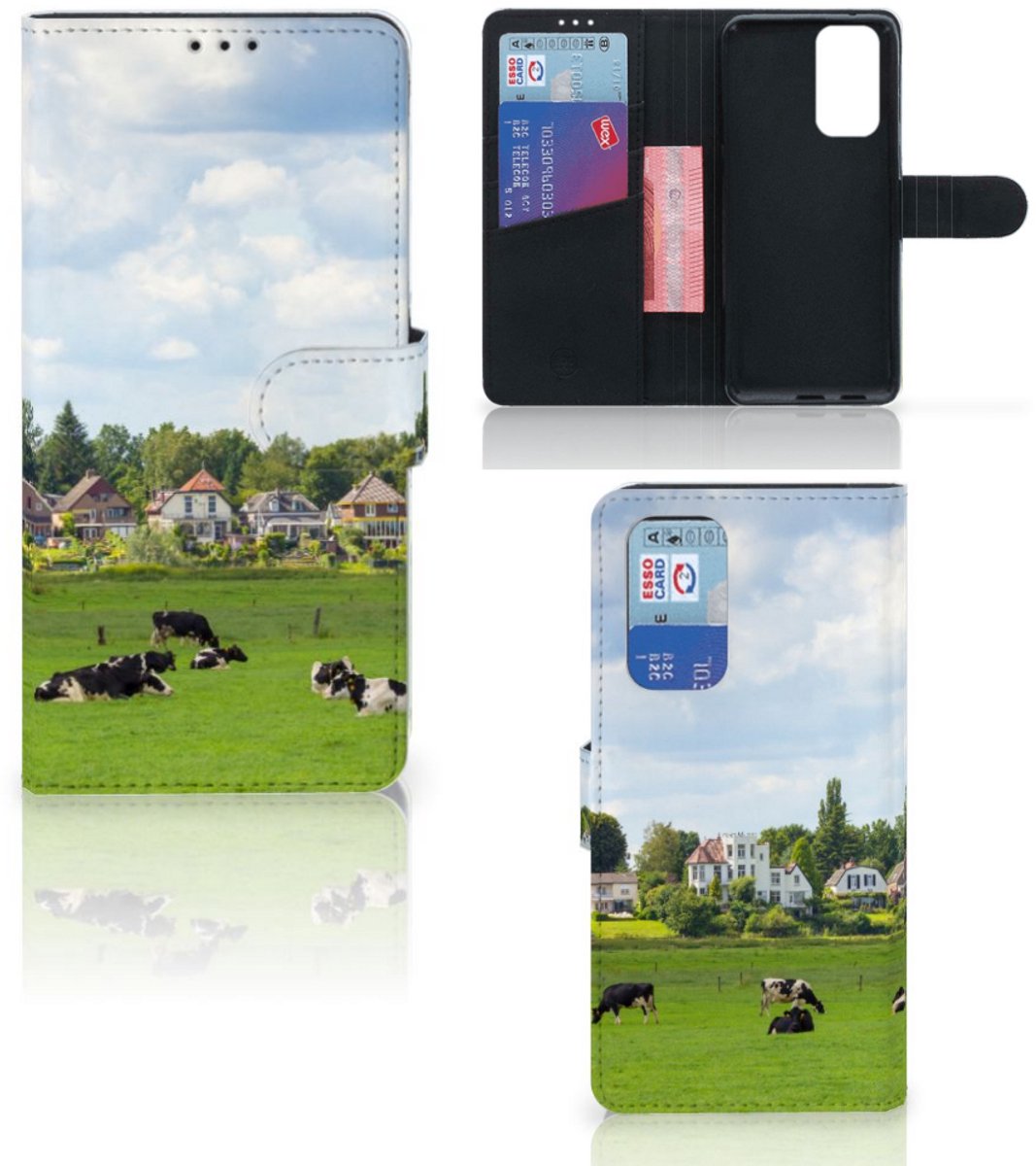 OnePlus 9 Pro Telefoonhoesje met Pasjes Koeien
