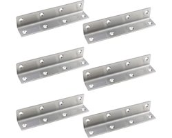 Quluxe 6 stuks roestvrijstalen hoekbeugels, 14 x 2,7 cm Heavy Duty hoekbeugel, 90 graden interne L-beugels voor hout, scharnierbevestiging L hoekbeugels