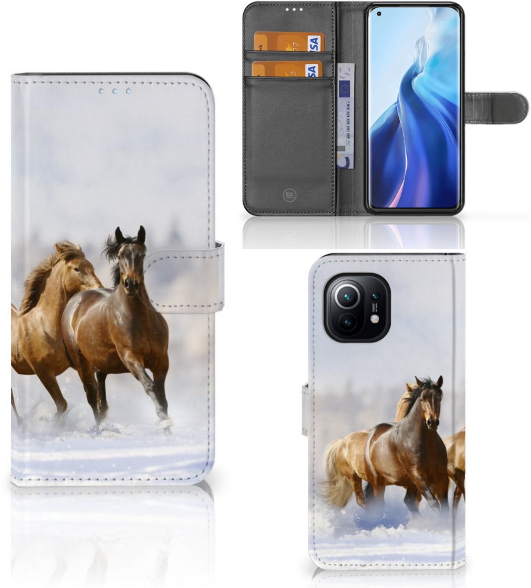 Xiaomi Mi 11 Telefoonhoesje met Pasjes Paarden