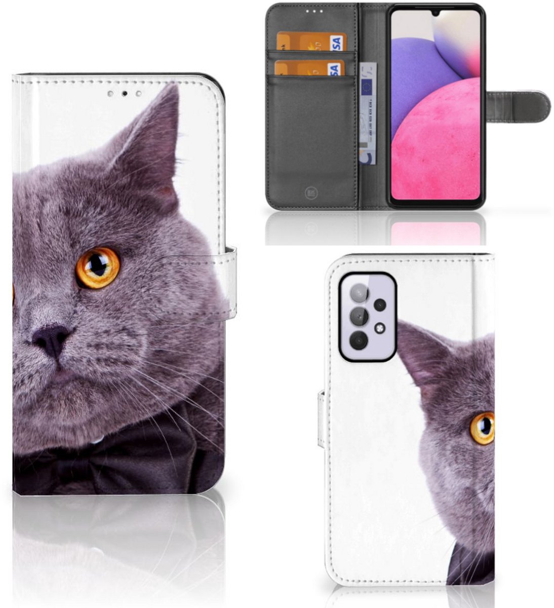 Samsung Galaxy A33 5G Telefoonhoesje met Pasjes Kat