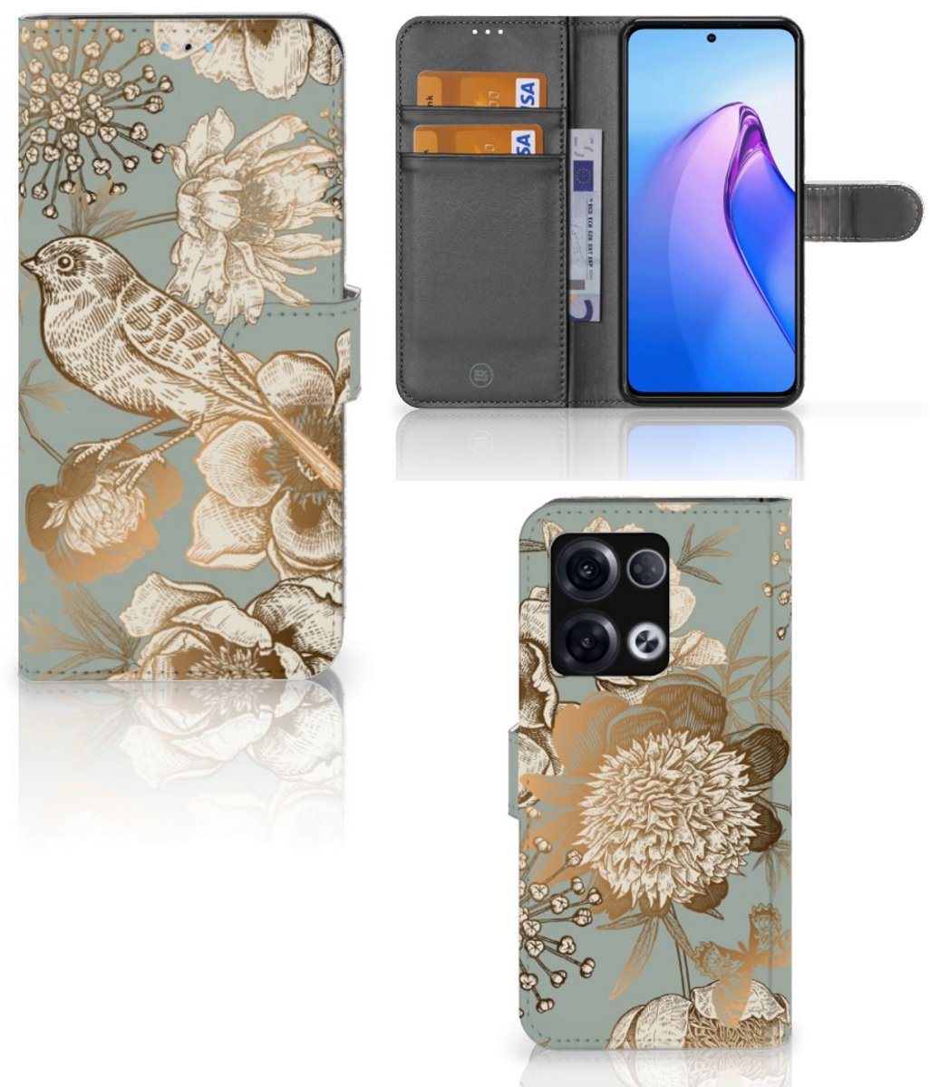 Hoesje voor OPPO Reno8 Pro Vintage Bird Flowers