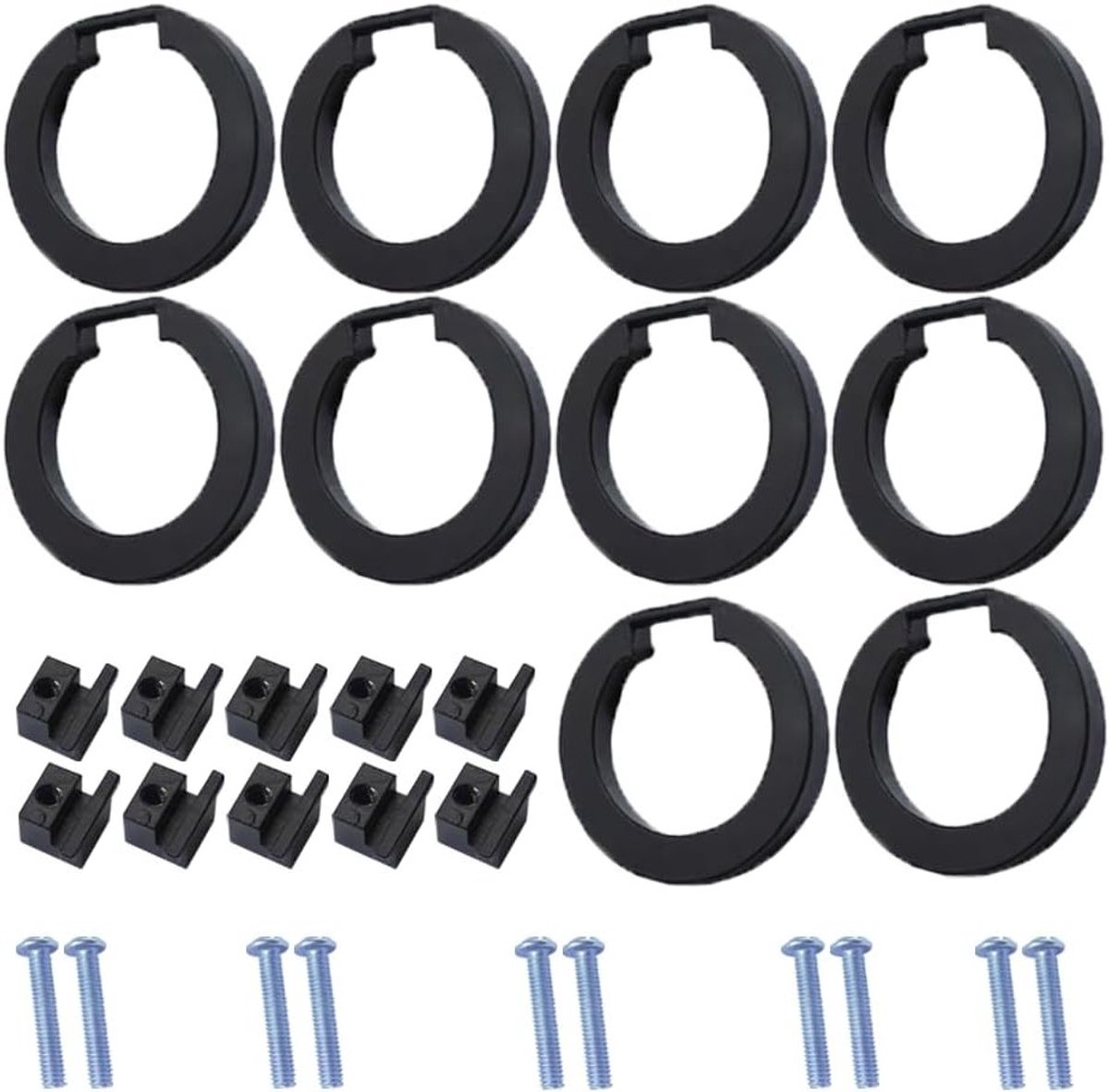 Set van 10 Zwarte Vintage Ladeknoppen - Ronde Handgrepen voor Kasten, Dressoirs en Keukens - Binnen Diameter 2.5 cm