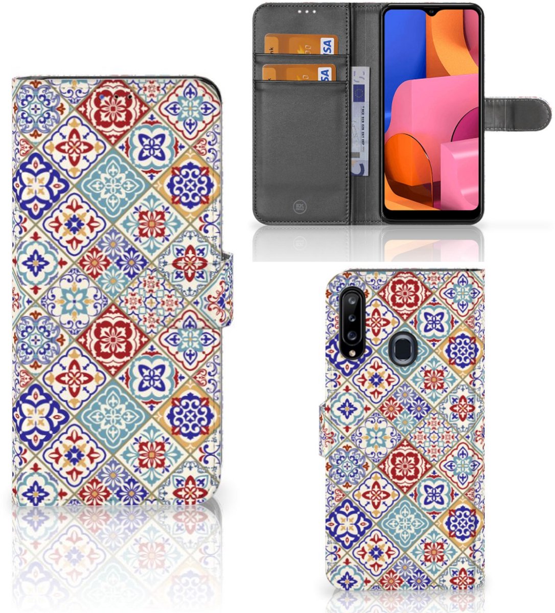 Samsung Galaxy A20s Bookcase Tiles Color