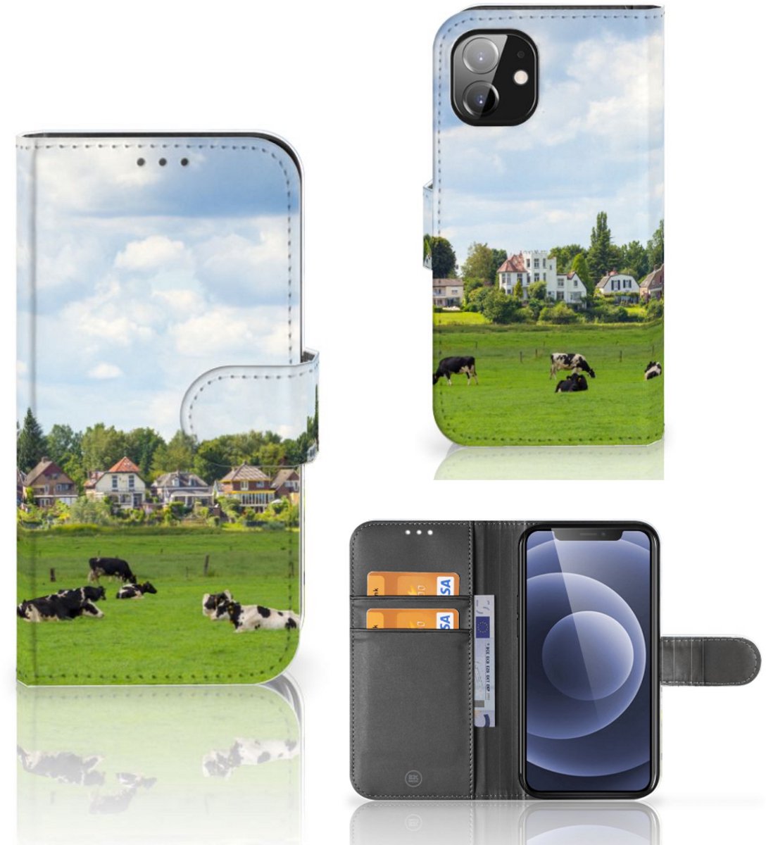 Apple iPhone 12 Mini Telefoonhoesje met Pasjes Koeien