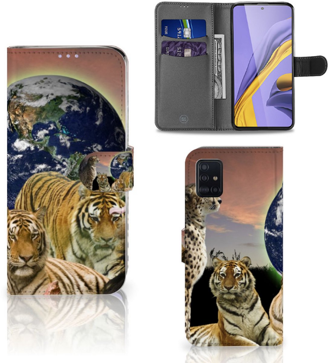 Samsung Galaxy A51 Telefoonhoesje met Pasjes Roofdieren