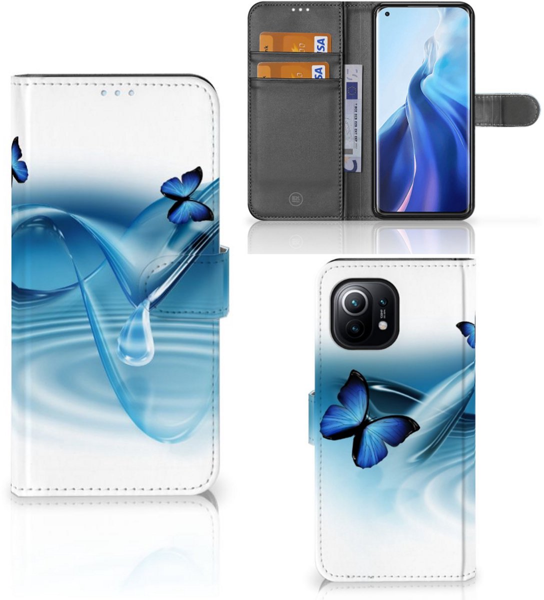 Xiaomi Mi 11 Telefoonhoesje met Pasjes Vlinders