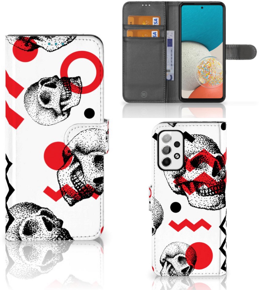 Telefoonhoesje met Naam Samsung Galaxy A73 5G Skull Red