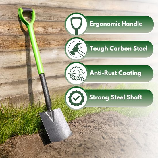 Tuinmijl® Heavy Duty Robust Digging Garden Spade Shovel Fork Dutch How to Rake Landscaping Tools Patio Digging Spade — afbeelding 3