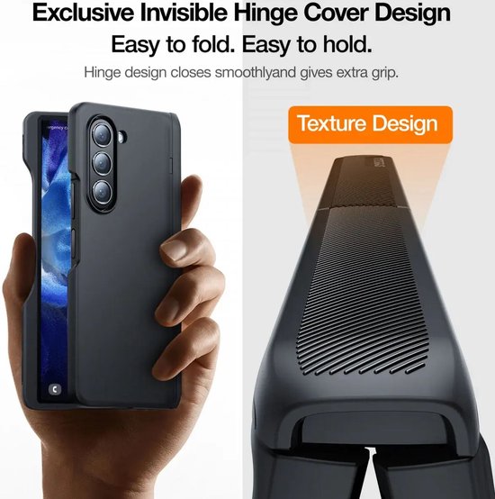 TORRAS Armor Stand Hoesje Geschikt voor Samsung Galaxy Z Fold 6 - Compatibel met MagSafe - Back Cover met Kickstand - Zwart