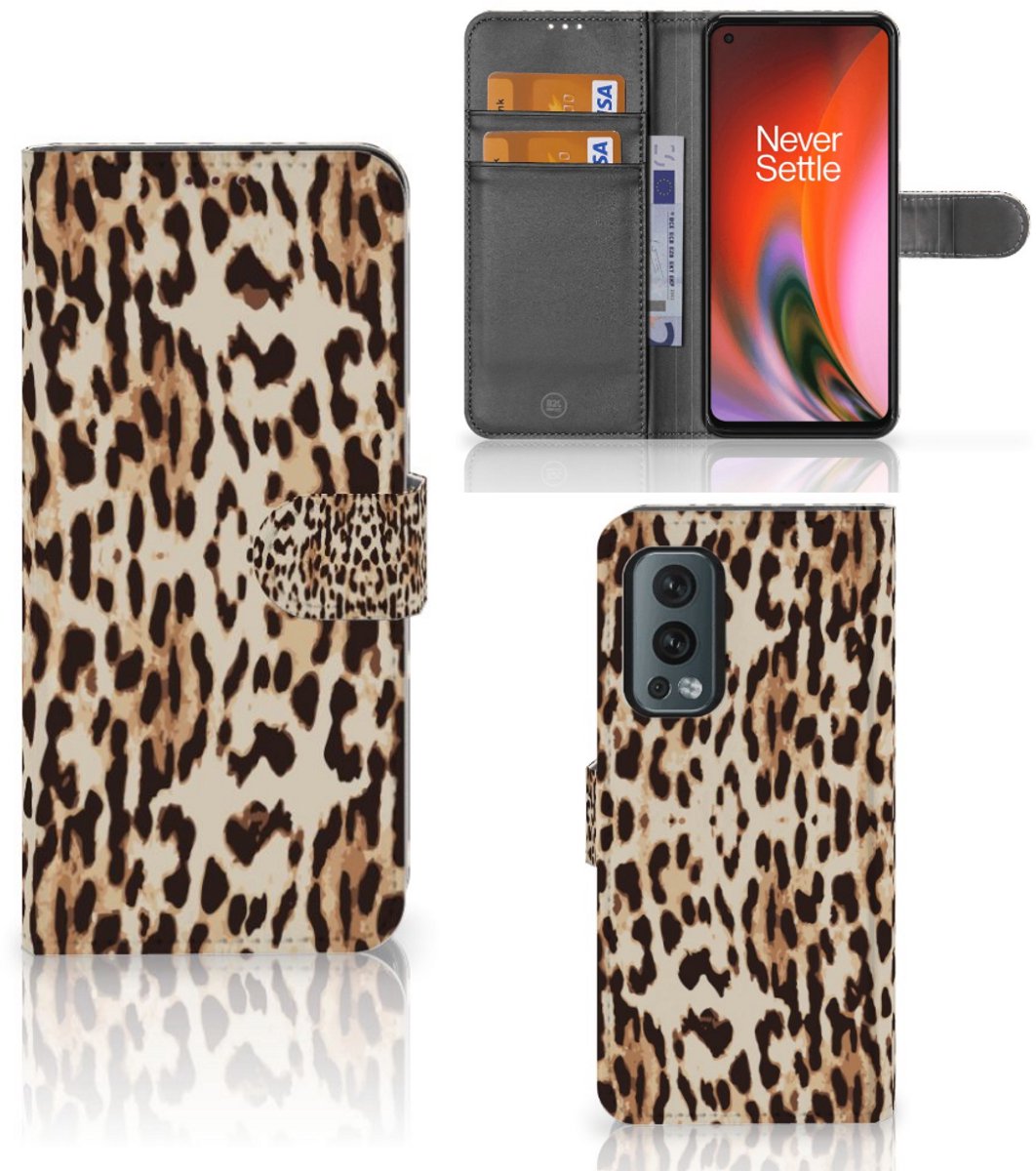 OnePlus Nord 2 5G Telefoonhoesje met Pasjes Leopard