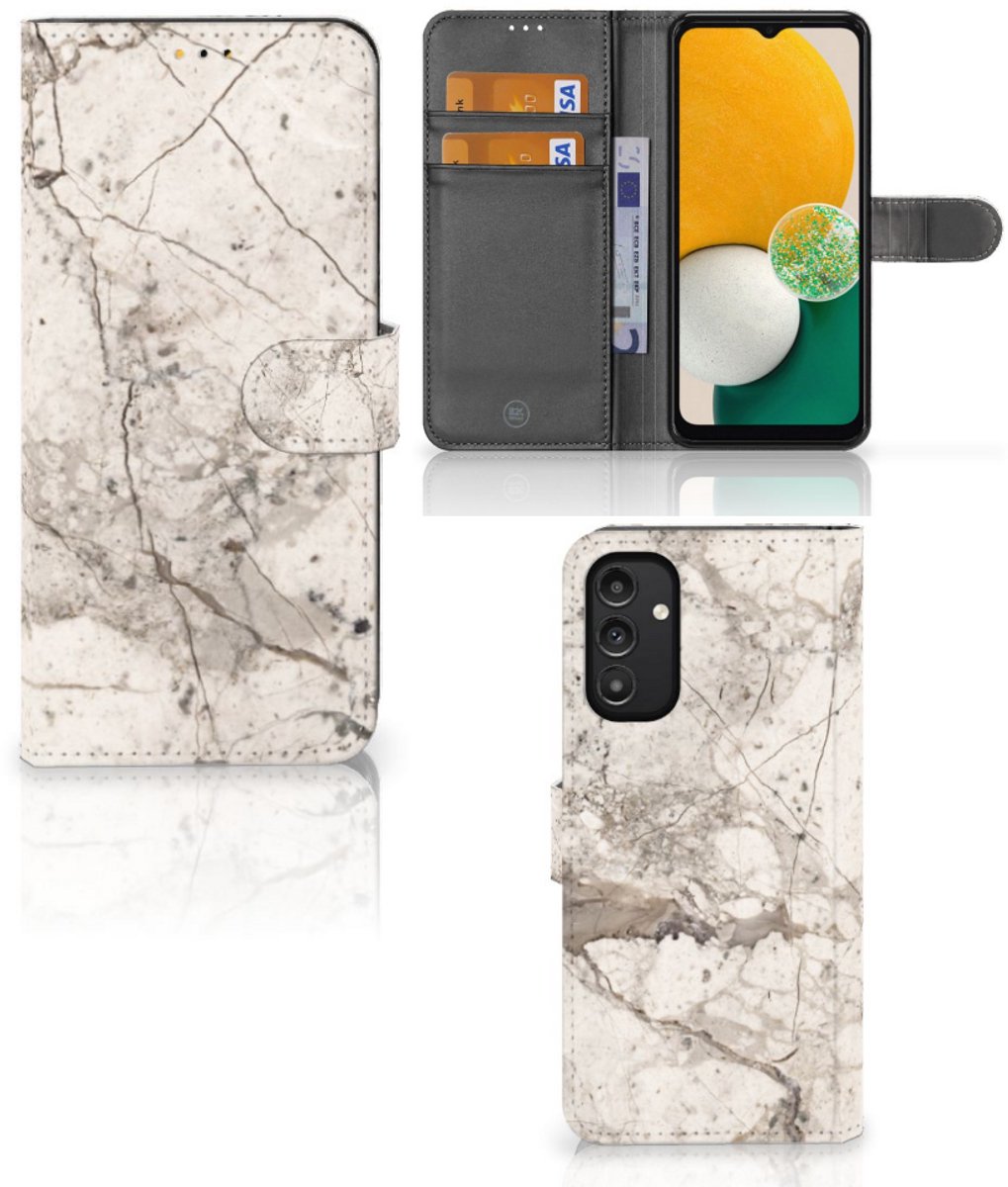 Boekhoesje voor Samsung Galaxy A14 5G Bookcase Marmer Beige