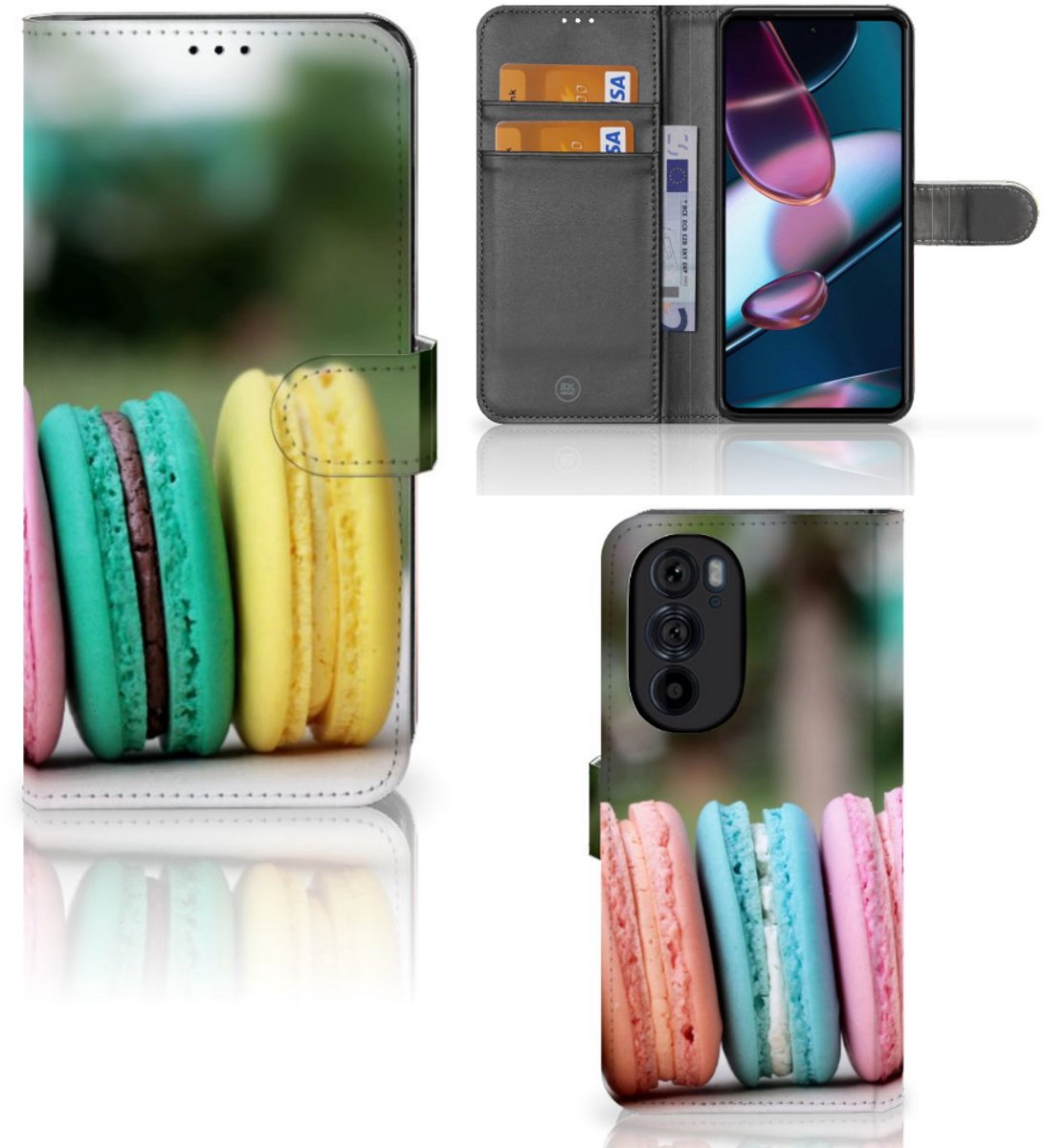 Motorola Edge 30 Pro Book Cover Macarons