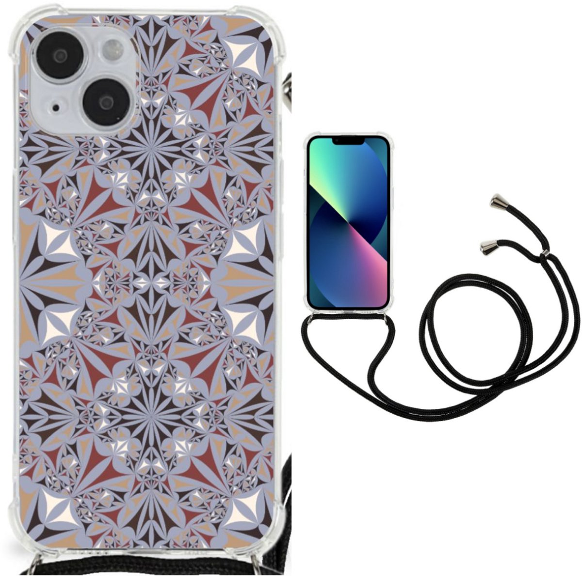 iPhone 14 Plus Anti-Shock Hoesje Flower Tiles