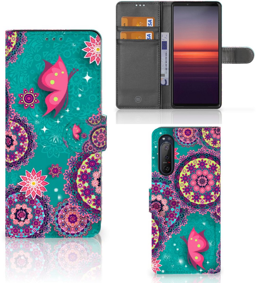 Sony Xperia 5II Hoesje Cirkels en Vlinders