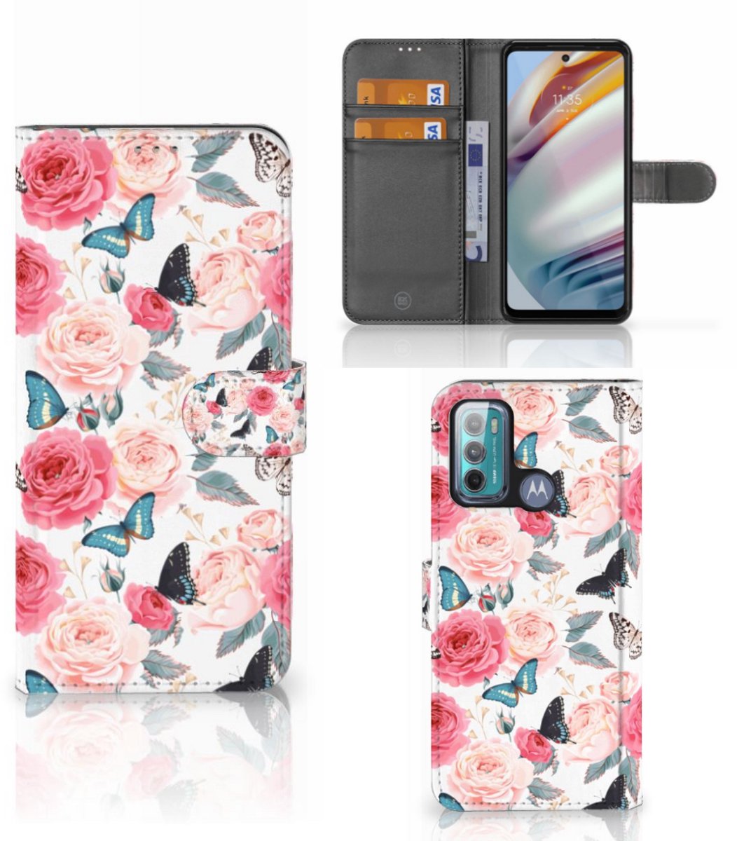 Motorola Moto G60 Hoesje Butterfly Roses