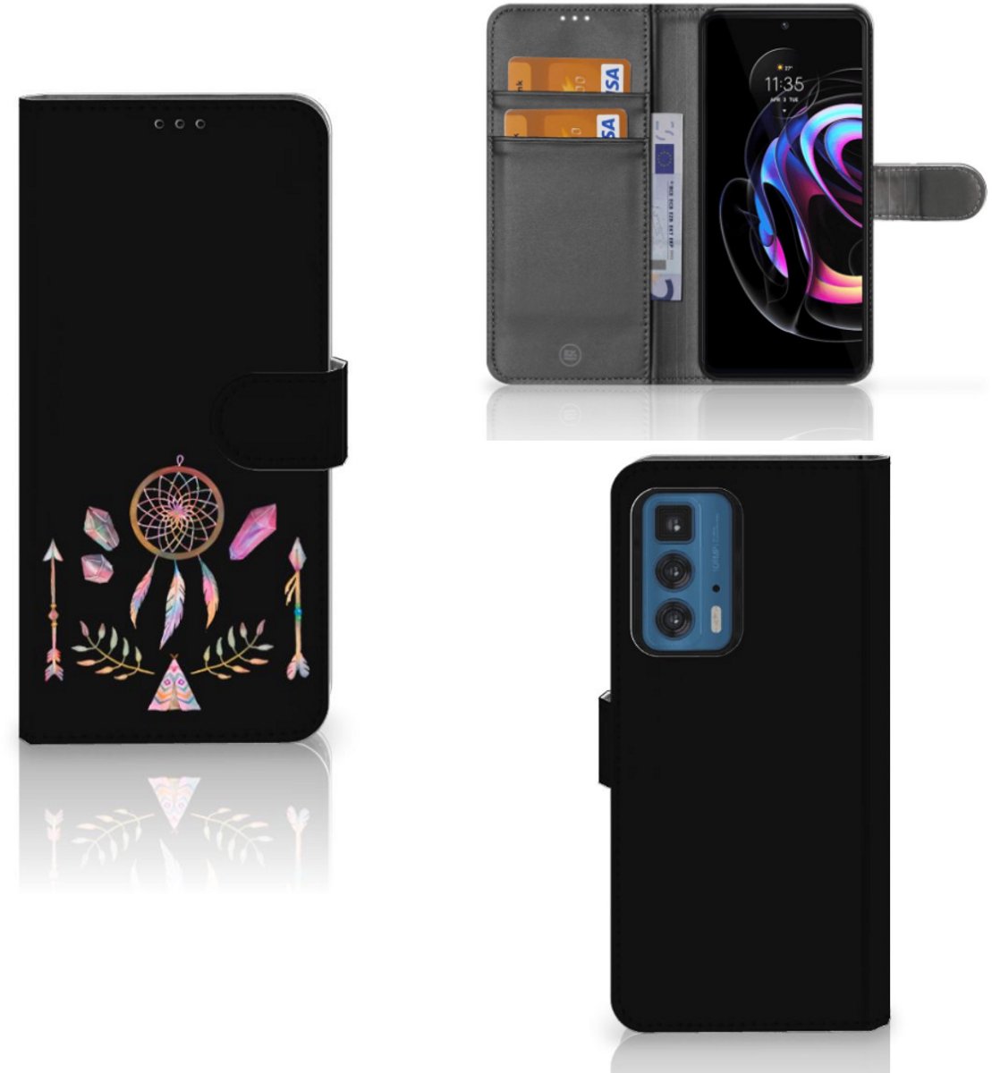 Motorola Edge 20 Pro Leuk Hoesje Boho Dreamcatcher