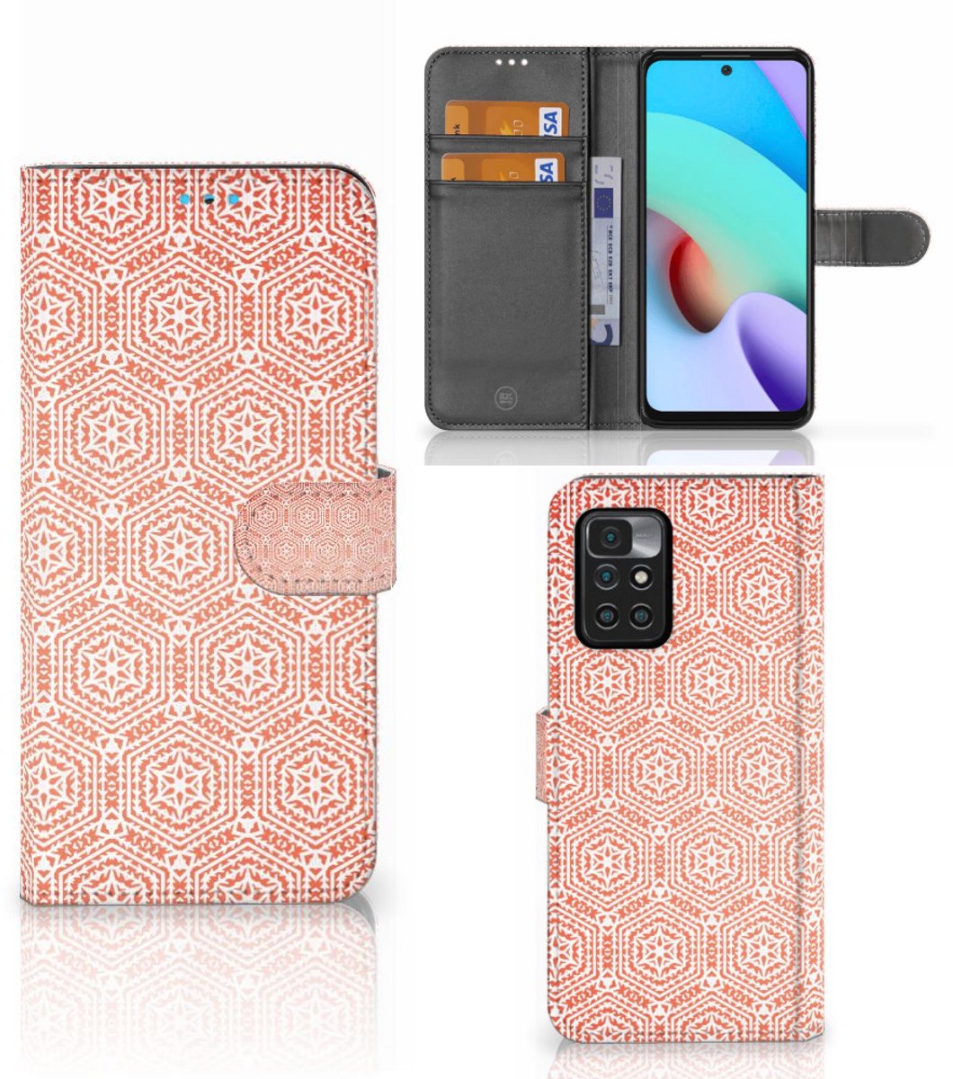 Xiaomi Redmi 10 Telefoon Hoesje Pattern Orange