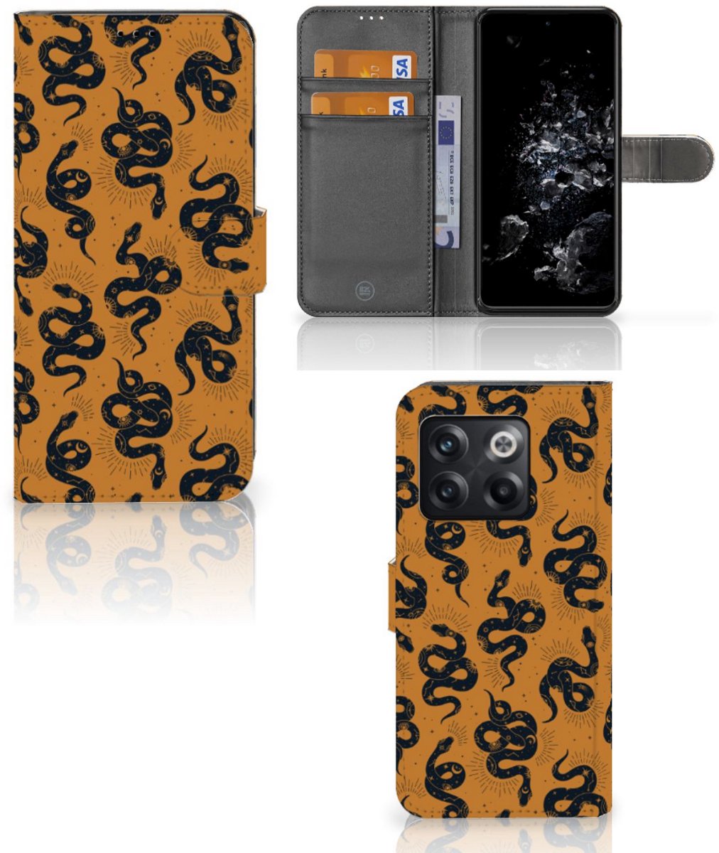 Book Case voor Telefoonhoesje met Pasjes voor OnePlus 10T Snakes