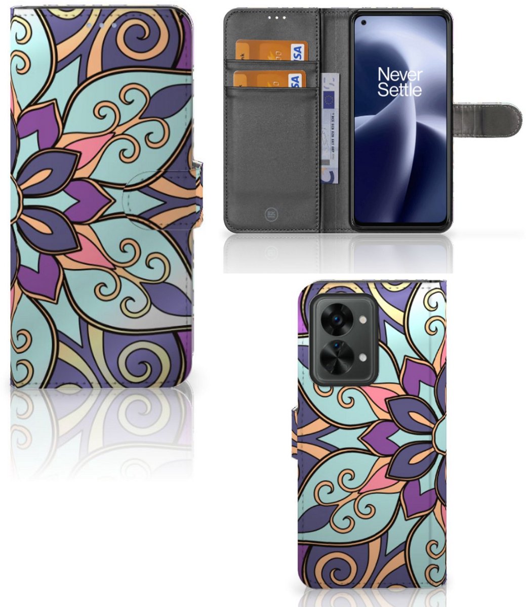 OnePlus Nord 2T Hoesje Purple Flower
