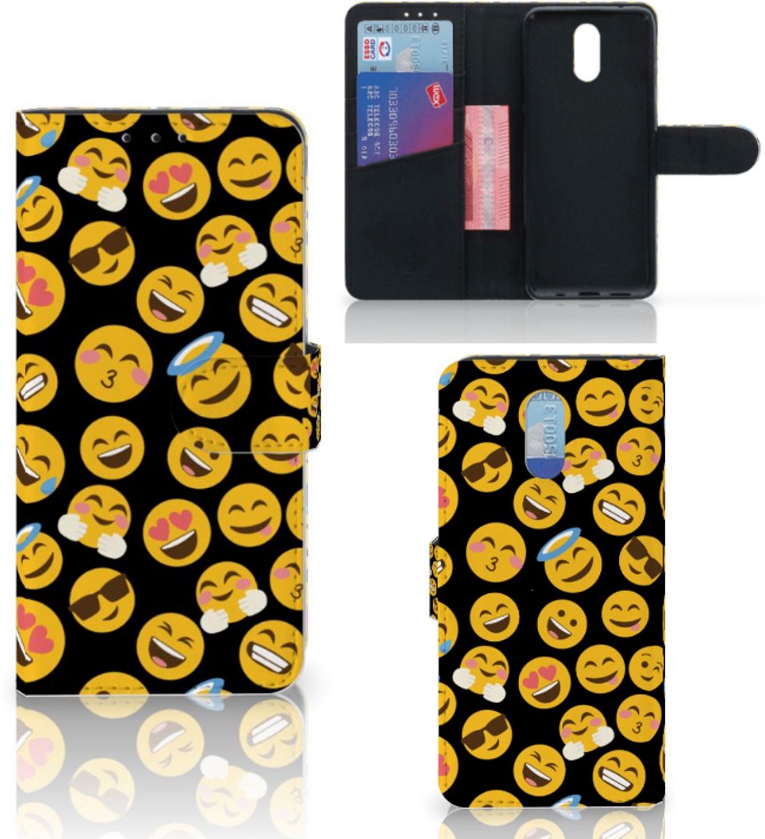 Book Case voor Nokia 2.3 Telefoon Hoesje Emoji